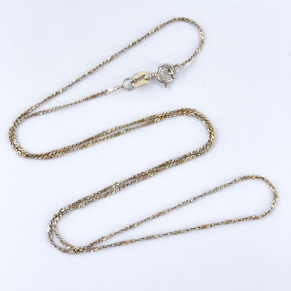 Vintage Danecraft Sterling Silver 925 Italian Serpentine Chain Necklace 17.5” - Picture 1 of 3